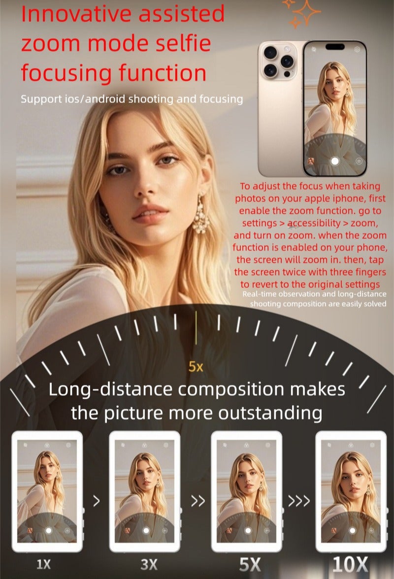 Audio Screen Mirroring Phone Display with 4'' HD IPS Screen, Magnetic Bluetooth Selfie Screen for Rear Camera, Wireless Casting, 2000mAh Long Battery Life Phone Screen Mirroring Device - Image 2